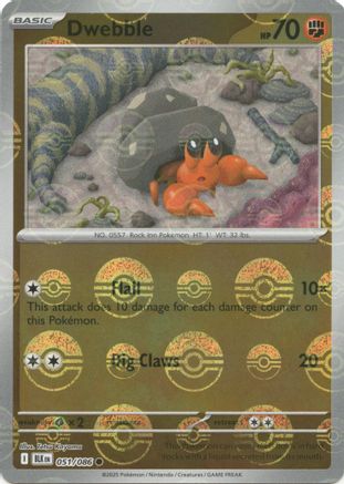 Dwebble (Poke Ball Pattern) 051 - Holofoil SV Black Bolt - Common