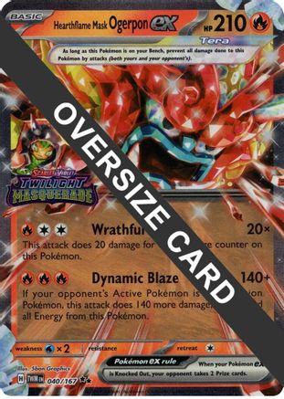 Hearthflame Mask Ogerpon ex (Twilight Masquerade Stamp) 040 - Holofoil Jumbo Cards - Double Rare