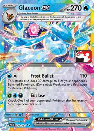 Glaceon ex 026/131 - Holofoil Prize Pack Series Cards - Double Rare