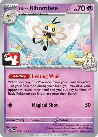 Lillie's Ribombee 067/159 Prize Pack Series Cards - Rare