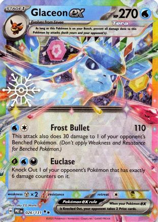Glaceon ex (Holiday Calendar) 026/131 - Holofoil SV Prismatic Evolutions - Double Rare