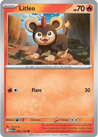 Litleo 023/132 - Reverse Holofoil ME01 Mega Evolution - Common