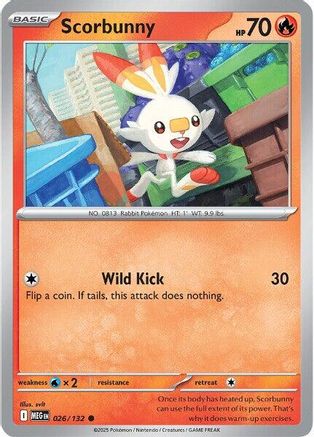 Scorbunny 026 - Reverse Holofoil ME01 Mega Evolution - Common