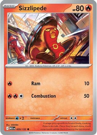 Sizzlipede 029 - Reverse Holofoil ME01 Mega Evolution - Common