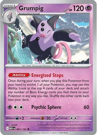 Grumpig 063 - Reverse Holofoil ME01 Mega Evolution - Uncommon