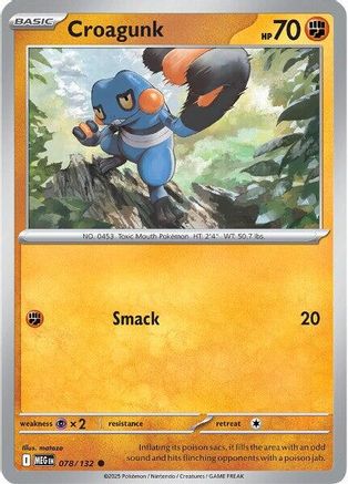 Croagunk 078 - Reverse Holofoil ME01 Mega Evolution - Common