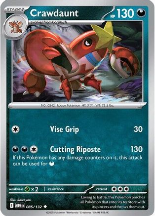 Crawdaunt 085 - Reverse Holofoil ME01 Mega Evolution - Uncommon