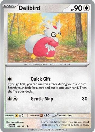Delibird 105/132 - Reverse Holofoil ME01 Mega Evolution - Common