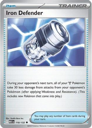 Iron Defender 118 - Reverse Holofoil ME01 Mega Evolution - Uncommon