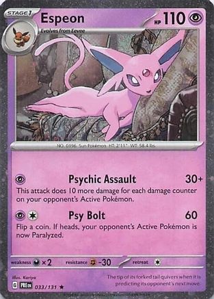 Espeon (Cosmos Holo) 033/131 - Holofoil Miscellaneous Cards & Products - Rare