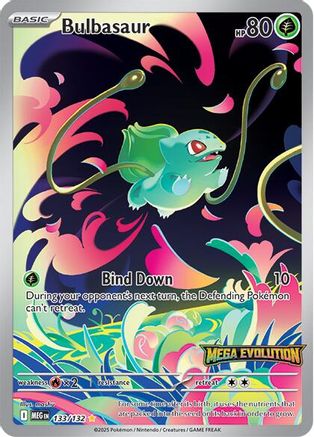 Bulbasaur (Mega Evolution Stamped) 133/132 - Holofoil Miscellaneous Cards & Products - Illustration Rare