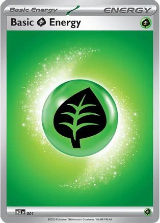 Basic Grass Energy 001 - Reverse Holofoil MEE Mega Evolution Energies - Common