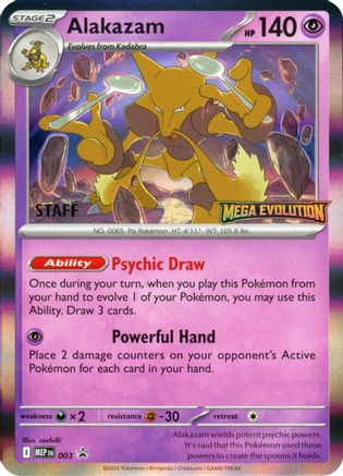 Alakazam (Staff) 003 - Holofoil ME Mega Evolution Promo - Promo