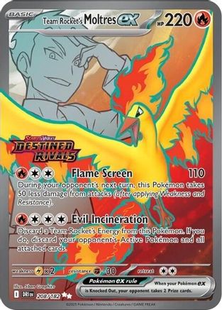 Team Rocket's Moltres ex (Destined Rivals Stamp) 208/182 - Holofoil Miscellaneous Cards & Products - Double Rare