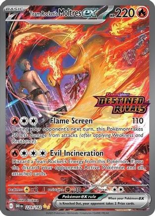Team Rocket's Moltres ex (Destined Rivals Stamp) 229/182 - Holofoil Miscellaneous Cards & Products - Double Rare