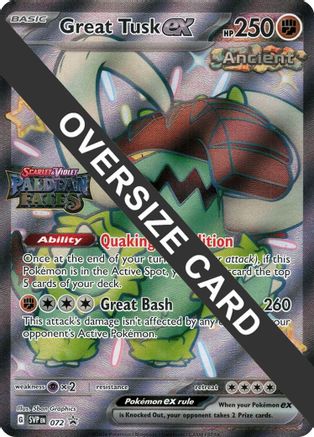 Great Tusk ex (Paldean Fates Stamped) 072 - Holofoil Jumbo Cards - Promo