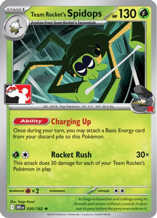 Team Rocket's Spidops 020/182 Prize Pack Series Cards - Rare