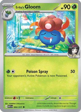 Erika's Gloom 002 - Reverse Holofoil ME Ascended Heroes - Uncommon