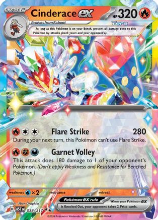 Cinderace ex 038 - Holofoil ME Ascended Heroes - Double Rare