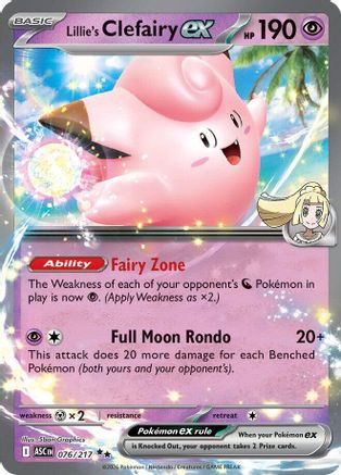 Lillie's Clefairy ex 076/217 - Holofoil ME Ascended Heroes - Double Rare