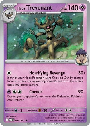 Hop's Trevenant 096/217 - Reverse Holofoil ME Ascended Heroes - Rare