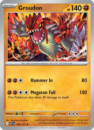 Groudon 108 - Holofoil ME Ascended Heroes - Rare