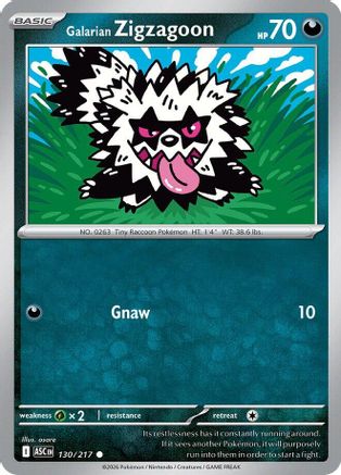 Galarian Zigzagoon 130 - Reverse Holofoil ME Ascended Heroes - Common