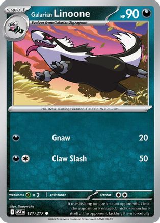 Galarian Linoone 131 - Reverse Holofoil ME Ascended Heroes - Common