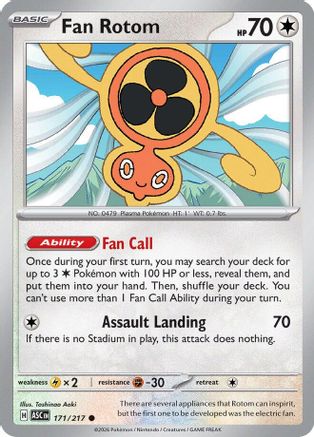 Fan Rotom 171/217 - Reverse Holofoil ME Ascended Heroes - Common