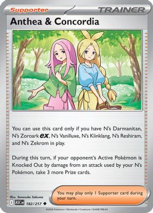 Anthea & Concordia 182/217 - Reverse Holofoil ME Ascended Heroes - Uncommon