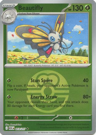 Beautifly (Love Ball) 013/217 - Reverse Holofoil ME Ascended Heroes - Uncommon