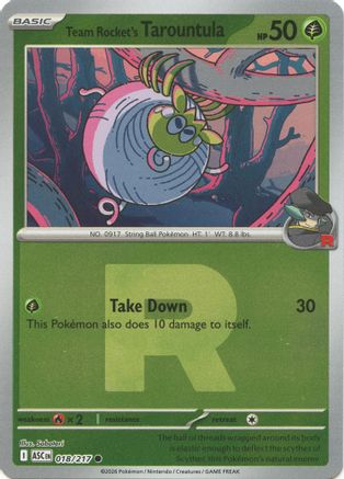 Team Rocket's Tarountula (Team Rocket) 018 - Reverse Holofoil ME Ascended Heroes - Common