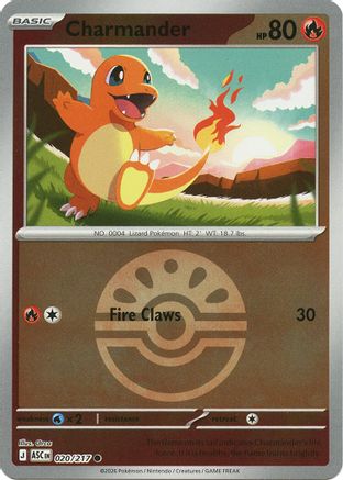 Charmander (Friend Ball) 020 - Reverse Holofoil ME Ascended Heroes - Common