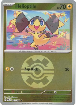 Helioptile (Quick Ball) 063 - Reverse Holofoil ME Ascended Heroes - Common