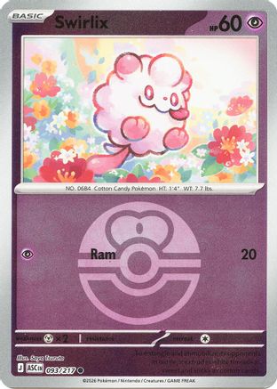 Swirlix (Love Ball) 093 - Reverse Holofoil ME Ascended Heroes - Common