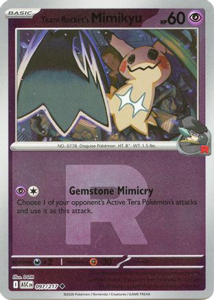 Team Rocket's Mimikyu (Team Rocket) 097/217 - Reverse Holofoil ME Ascended Heroes - Uncommon