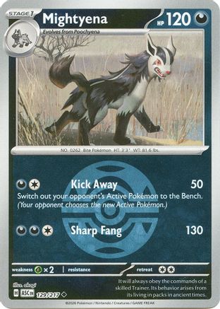 Mightyena (Dusk Ball) 129/217 - Reverse Holofoil ME Ascended Heroes - Uncommon