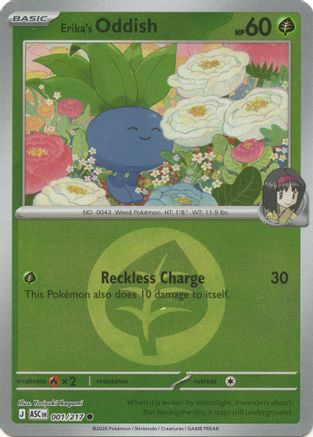 Erika's Oddish (Energy Symbol Pattern) 001 - Reverse Holofoil ME Ascended Heroes - Common