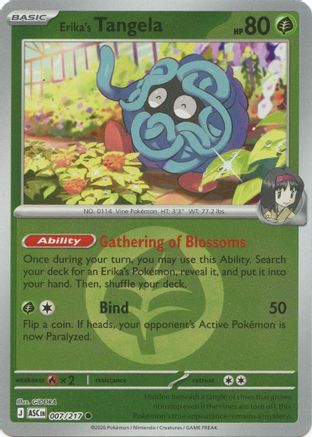 Erika's Tangela (Energy Symbol Pattern) 007/217 - Reverse Holofoil ME Ascended Heroes - Common
