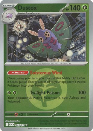 Dustox (Energy Symbol Pattern) 015/217 - Reverse Holofoil ME Ascended Heroes - Uncommon