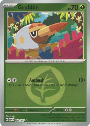 Grubbin (Energy Symbol Pattern) 017 - Reverse Holofoil ME Ascended Heroes - Common