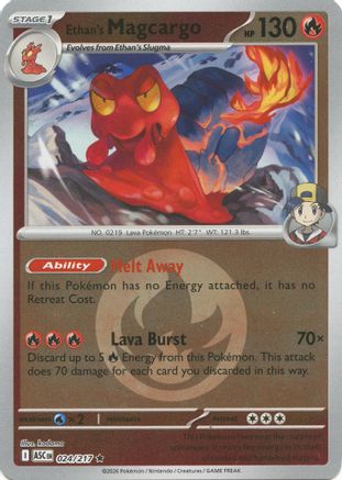 Ethan's Magcargo (Energy Symbol Pattern) 024/217 - Reverse Holofoil ME Ascended Heroes - Rare