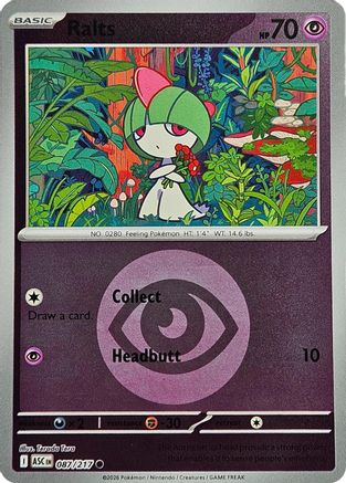 Ralts (Energy Symbol Pattern) 087 - Reverse Holofoil ME Ascended Heroes - Common
