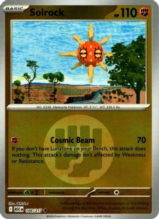 Solrock (Energy Symbol Pattern) 106 - Reverse Holofoil ME Ascended Heroes - Uncommon