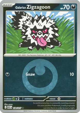 Galarian Zigzagoon (Energy Symbol Pattern) 130 - Reverse Holofoil ME Ascended Heroes - Common