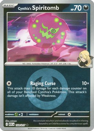 Cynthia's Spiritomb (Energy Symbol Pattern) 133/217 - Reverse Holofoil ME Ascended Heroes - Uncommon