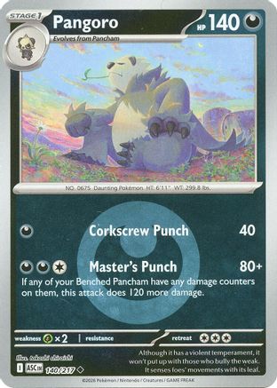 Pangoro (Energy Symbol Pattern) 140 - Reverse Holofoil ME Ascended Heroes - Uncommon