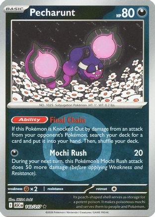 Pecharunt (Energy Symbol Pattern) 143 - Reverse Holofoil ME Ascended Heroes - Rare