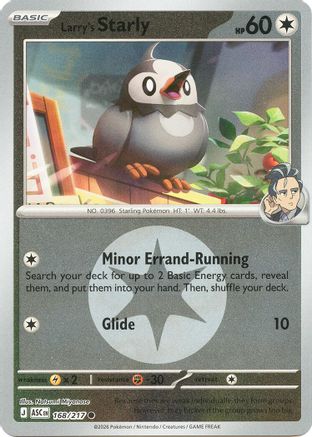 Larry's Starly (Energy Symbol Pattern) 168 - Reverse Holofoil ME Ascended Heroes - Common