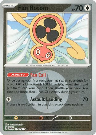 Fan Rotom (Energy Symbol Pattern) 171/217 - Reverse Holofoil ME Ascended Heroes - Common
